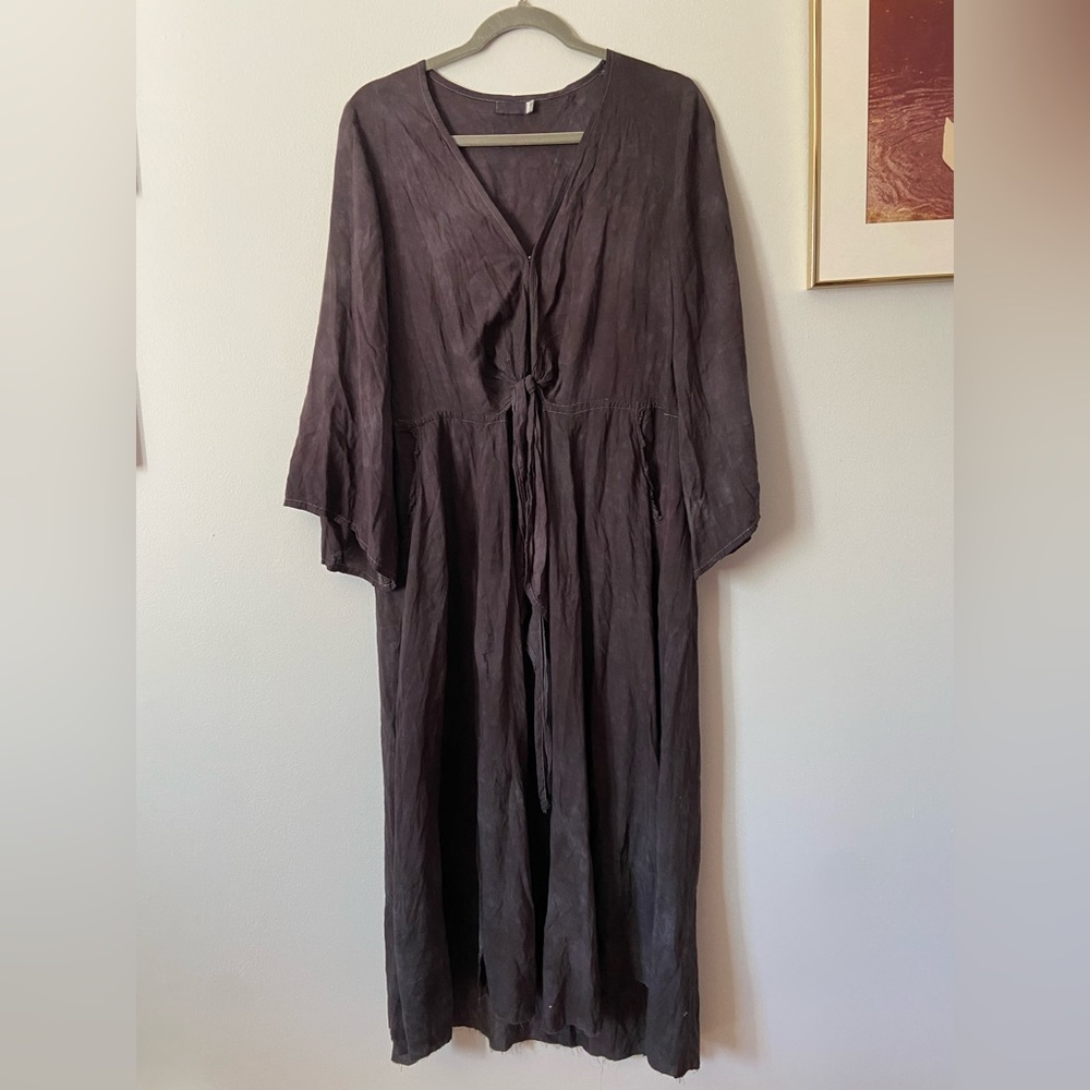 Boho Tie Dye Oversized Midi/Maxi Tunic Dress